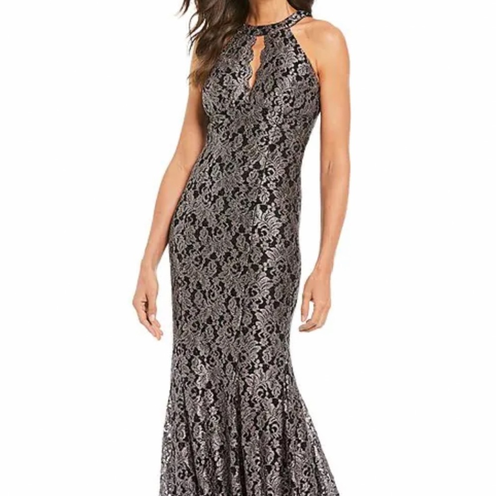 Night Way Collections Black Lace Maxi Dress
